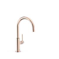 Wastafelmengkraan Tres Study Exclusive 32,4 cm met Hendel Uitloop Gebogen Rond Rosé Goud Tres - thumbnail