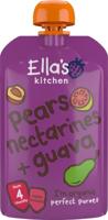 Ella's Kitchen Pears nectarines & guava 4+ knijpzakje bio 120 Gram - thumbnail