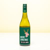 Wijnfles kerst Merry Christmas you filthy animal - Wit (Sauvignon Blanc) - thumbnail