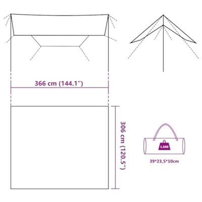 VidaXL Kampeerluifel waterdicht 366x306 cm camouflage