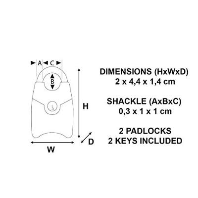 Masterlock 2 x 20mm - lexan & chrome plated zinc body - 10mm shrouded steel shack - 4630EURTAST
