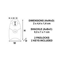 Masterlock 2 x 20mm - lexan & chrome plated zinc body - 10mm shrouded steel shack - 4630EURTAST - thumbnail