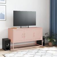 Tv-meubel 100,5x39x60,5 cm staal roze - thumbnail