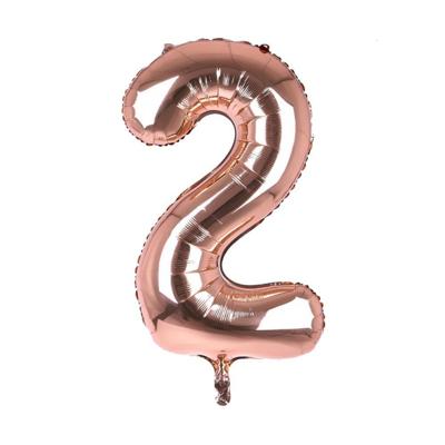 Cijfer Ballon '2' Rosé (100CM)