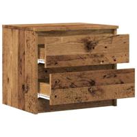 Nachtkastjes 2 st 50x40x43.5 cm bewerkt hout oud houtkleurig - thumbnail