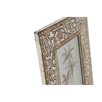 Fotolijsten Home ESPRIT Wit Natuurlijk Kristal Mangohout Indiaas 26,5 x 2 x 31,5 cm