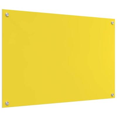 VidaXL Keuken spatscherm geel 90 x 60 cm gehard glas