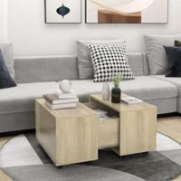 VidaXL Salontafel 60x60x38 cm bewerkt hout sonoma eikenkleurig - thumbnail