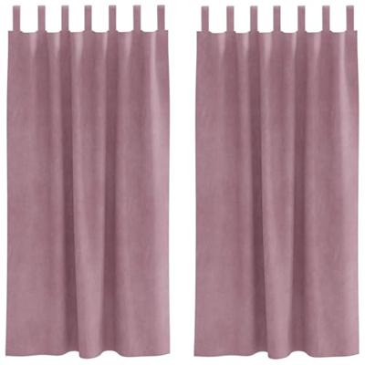 VidaXL Verduisterende gordijnen 2 pcs donkerroze 140 x 175 cm fluweel VidaXL Verduisterende gordijnen 2 pcs donkerroze 140 x 175 cm fluweel
