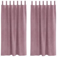 VidaXL Verduisterende gordijnen 2 pcs donkerroze 140 x 175 cm fluweel - thumbnail