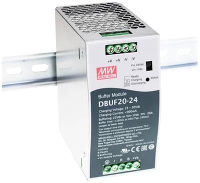 MEAN WELL DBUF20-24 Buffermodule voor railmontage 24 V 20 A Aantal uitgangen:1 x Inhoud 1 stuk(s)