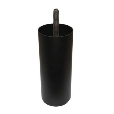 Stalen meubelpoot zwart rond ø 6 cm en hoogte 12 cm (M8)