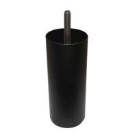 Stalen meubelpoot zwart rond ø 6 cm en hoogte 12 cm (M8) - thumbnail