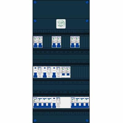 GACIA krachtgroepenkast 6 groepen krachtgroep 16A 400V 3 aardlekschakelaars kookgroep HS 4P 40A
