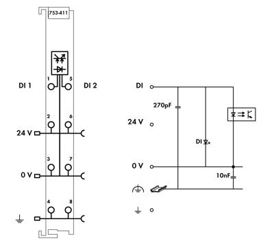 WAGO 753-411 Digitale PLC-ingangsmodule 753-411 1 stuk(s)