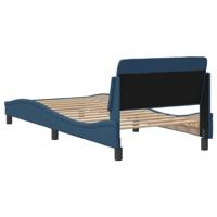 Bedframe met hoofdeinde "Dover" 90x190 cm stof blauw - thumbnail
