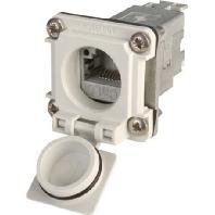 Telegärtner 100022952 STX V6 RJ45-flensset variant 6 Chassisbus, inbouw Aantal polen: 8P8C Lichtgrijs 1 stuk(s)