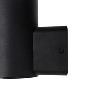 QAZQA Buiten wandlamp zwart met opaal glas met bewegingssensor - Huma - thumbnail