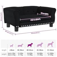 Hondenmand 70x45x30 cm fluweel zwart - thumbnail