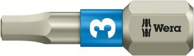 Wera 3840/1 TS Bits Zeskant, RVS, Hex-Plus, 3.0 x 25 mm - 1 stuk(s) - 05071073001 Wera 3840/1 TS Bits Zeskant, RVS, Hex-Plus, 3.0 x 25 mm - 1 stuk(s) - 05071073001
