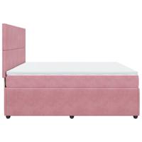 Boxspring met matras fluweel roze 180x200 cm - thumbnail