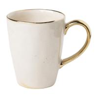 Mok met gouden oortje - beige - 250 ml - thumbnail