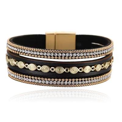 DEJA Brede Armband goudkleurig met ovale schakels in zwart