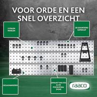 raaco 109642 Gatenpaneel voor gereedschapshaken 2x + 28 clips (b x h x d) 1040 x 440 x 11 mm 1 stuk(s) - thumbnail