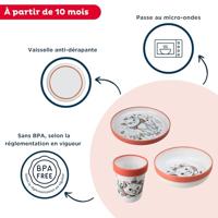 THERMOBABY ARISTOCHAT 3-delige maaltijdset: bord, kom en beker - thumbnail