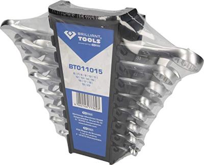 Brilliant Tools BT011015 BT011015 Ring-steeksleutelset Sleutelbreedte (metrisch) 8 - 53 mm Brilliant Tools BT011015 BT011015 Ring-steeksleutelset Sleutelbreedte (metrisch) 8 - 53 mm