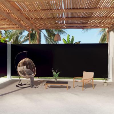 VidaXL Windscherm uittrekbaar 220x1000 cm zwart VidaXL Windscherm uittrekbaar 220x1000 cm zwart