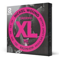 D&apos;Addario EXL170-5TP Nickel Wound Regular Light 45-130 snaren voor vijfsnarige bas (2 sets) - thumbnail