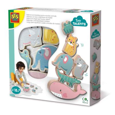 Playset SES Creative Wooden animals to balance and stack