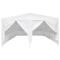 Partytent met 8 Zijwanden - Wit - 4 x 4 m - PE - thumbnail