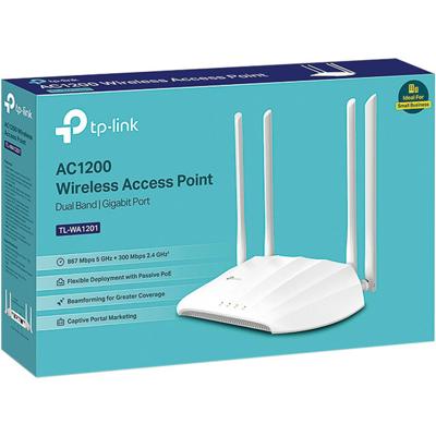 TP-Link AC1200 wifi-toegangspunt, draadloze dual-band, 1 gigabit-poort, passieve PoE ondersteund, beamforming, MU-MIMO (TL-WA1201)