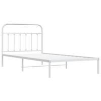 Bedframe met hoofdbord metaal wit 107x203 cm - thumbnail