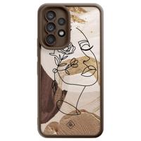 Samsung Galaxy A53 bruine case - Abstract gezicht bruin - thumbnail
