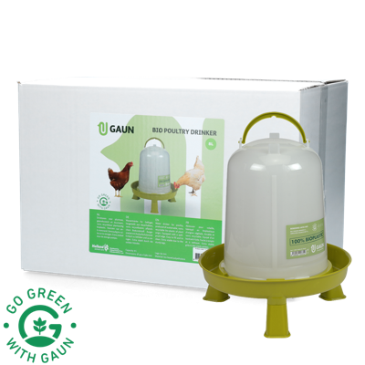 Pluimvee drinktoren 8 l Bio green lemon op pootjes Pluimvee drinktoren 8 l Bio green lemon op pootjes