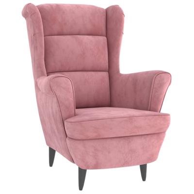 Fauteuil fluweel roze