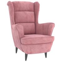 Fauteuil fluweel roze - thumbnail