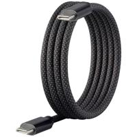 Renkforce USB-kabel USB 2.0 USB-C stekker, USB-C stekker 1.00 m Zwart Met magnetische opwikkeling, Stoffen mantel RF-6437920 - thumbnail