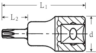 Stahlwille 49 TX T 45 02100045 3/8 (10 mm) Schroevendraaierdop T 45 3/8 (10 mm)