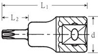Stahlwille 49 TX T 40 02100040 3/8 (10 mm) Schroevendraaierdop T 40 3/8 (10 mm) - thumbnail