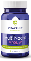 Vitakruid Multi Nacht Vrouw 100% Vegan 30 Tabletten - thumbnail