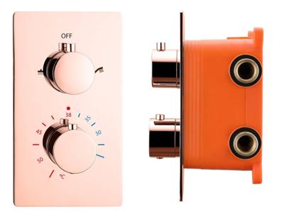 Douchekraan Inbouw Best Design Lyon Thermostaatkraan 2-weg Mat Rose Goud (incl. inbouwdeel)