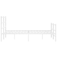 Bedframe met hoofd- en voeteneindemetaal wit 140x190 cm - thumbnail