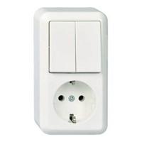 ELSO AP-combi-serieschakelaar 388504 10/16A CONTURA zuiver wit Wit 1 stuk(s) - thumbnail