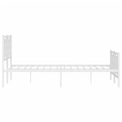 Bedframe met hoofd- en voeteneinde metaal wit 140x200 cm Bedframe met hoofd- en voeteneinde metaal wit 140x200 cm