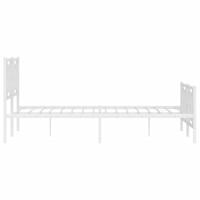 Bedframe met hoofd- en voeteneinde metaal wit 140x200 cm - thumbnail