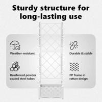 VidaXL Tuin bloempot wit 40 x 40 x 125,5 cm staal - thumbnail